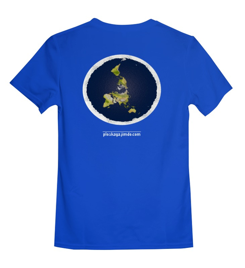 Заказать детскую футболку в Москве. Детская футболка классическая унисекс "Плоская Земля" (женская, синяя) от Кирилл Шатилов - готовые дизайны и нанесение принтов.