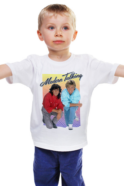 Заказать детскую футболку в Москве. Детская футболка классическая унисекс ♪Modern Talking♫ от balden - готовые дизайны и нанесение принтов.