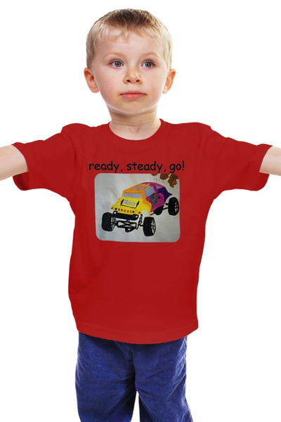 Заказать детскую футболку в Москве. Детская футболка классическая унисекс гоночная машинка от mrs-snit@yandex.ru - готовые дизайны и нанесение принтов.