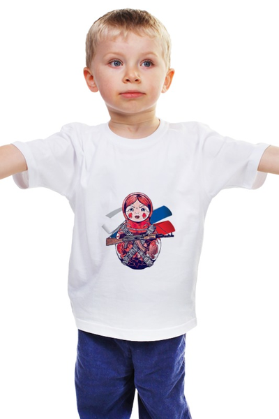 Заказать детскую футболку в Москве. Детская футболка классическая унисекс Матрешка от Acid Kiss - готовые дизайны и нанесение принтов.