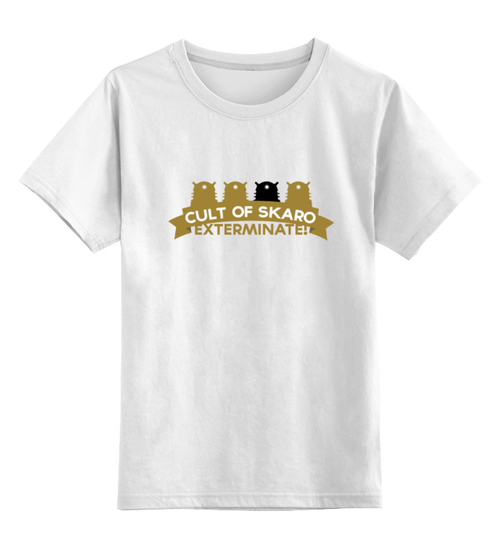 Заказать детскую футболку в Москве. Детская футболка классическая унисекс Футболка мужская Cult of Skaro от skaro - готовые дизайны и нанесение принтов.