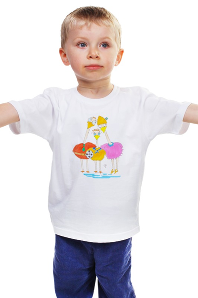 Заказать детскую футболку в Москве. Детская футболка классическая унисекс Веселое семейство от galkagalka - готовые дизайны и нанесение принтов.