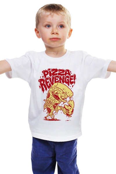 Заказать детскую футболку в Москве. Детская футболка классическая унисекс Pizza Revenge от Leichenwagen - готовые дизайны и нанесение принтов.
