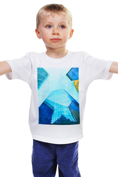 Заказать детскую футболку в Москве. Детская футболка классическая унисекс Небоскребы I от artoutloop - готовые дизайны и нанесение принтов.
