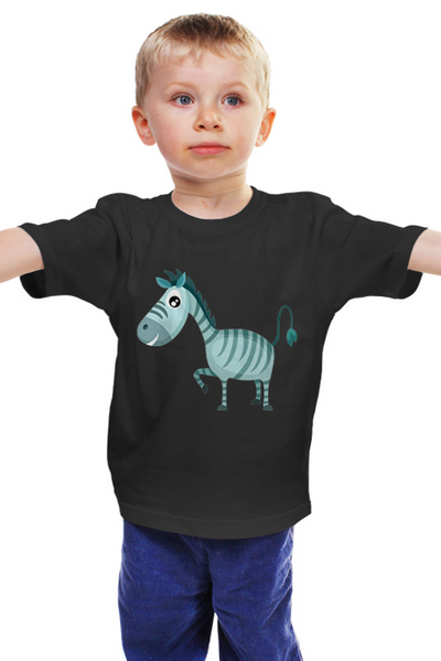 Заказать детскую футболку в Москве. Детская футболка классическая унисекс Зебра от icase - готовые дизайны и нанесение принтов.