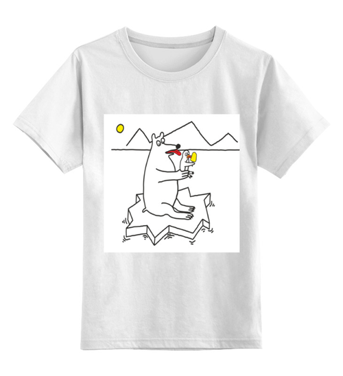 Заказать детскую футболку в Москве. Детская футболка классическая унисекс Медведь-лизун от Lucky Man - готовые дизайны и нанесение принтов.
