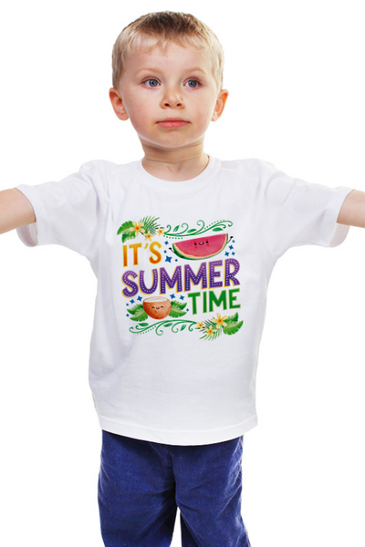 Заказать детскую футболку в Москве. Детская футболка классическая унисекс IT'S SUMMER TIME от balden - готовые дизайны и нанесение принтов.