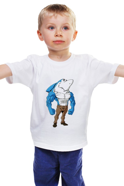 Заказать детскую футболку в Москве. Детская футболка классическая унисекс Зубастая рыбка от ПРИНТЫ ПЕЧАТЬ  - готовые дизайны и нанесение принтов.