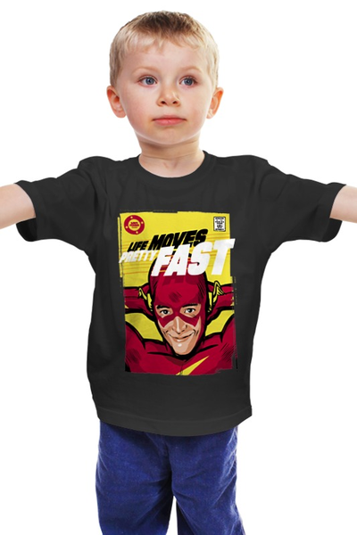 Заказать детскую футболку в Москве. Детская футболка классическая унисекс Супергерой Флэш от printik - готовые дизайны и нанесение принтов.