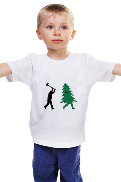 Заказать детскую футболку в Москве. Детская футболка классическая унисекс Дровосек и елка от Andrew Zaycev - готовые дизайны и нанесение принтов.