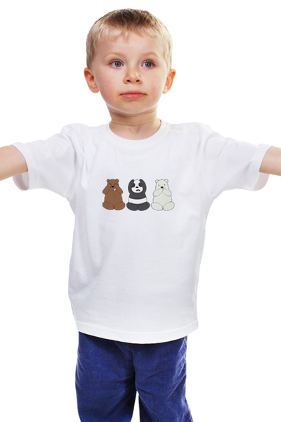 Заказать детскую футболку в Москве. Детская футболка классическая унисекс Медведи и Панда от trugift - готовые дизайны и нанесение принтов.