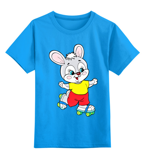 Заказать детскую футболку в Москве. Детская футболка классическая унисекс Зайка на роликах от T-shirt print  - готовые дизайны и нанесение принтов.