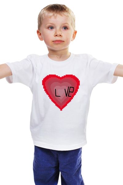 Заказать детскую футболку в Москве. Детская футболка классическая унисекс сердечечко от AnyM - готовые дизайны и нанесение принтов.