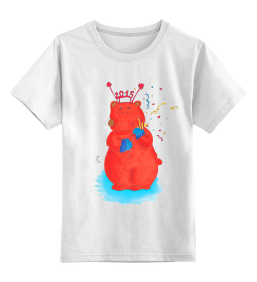 Заказать детскую футболку в Москве. Детская футболка классическая унисекс Новогодний медведь от galkagalka - готовые дизайны и нанесение принтов.