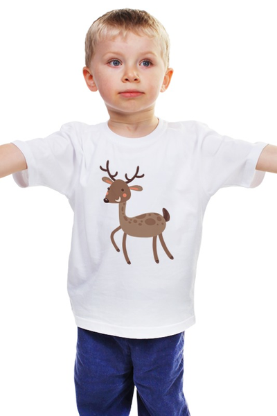 Заказать детскую футболку в Москве. Детская футболка классическая унисекс Оленёнок от Romanova - готовые дизайны и нанесение принтов.