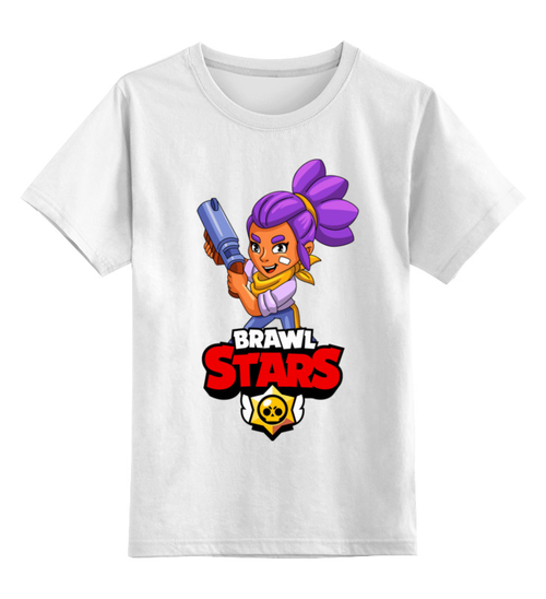 Заказать детскую футболку в Москве. Детская футболка классическая унисекс BRAWL STARS SHELLY  от geekbox - готовые дизайны и нанесение принтов.