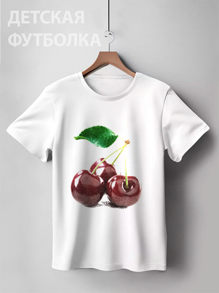 Заказать детскую футболку в Москве. Детская футболка классическая унисекс Вишня от valezar - готовые дизайны и нанесение принтов.