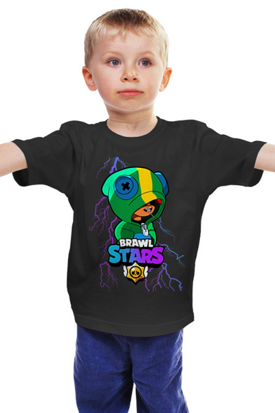 Заказать детскую футболку в Москве. Детская футболка классическая унисекс Brawl Stars Leon от weeert - готовые дизайны и нанесение принтов.