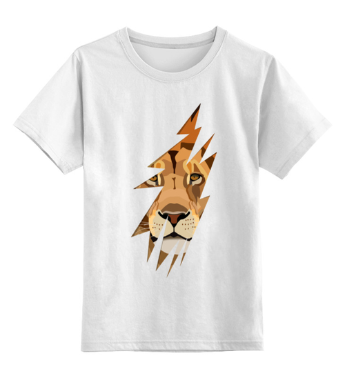 Заказать детскую футболку в Москве. Детская футболка классическая унисекс Лев (Lion) от coolmag - готовые дизайны и нанесение принтов.