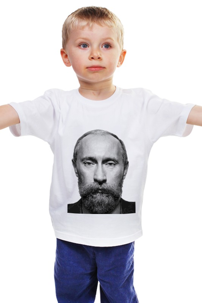 Заказать детскую футболку в Москве. Детская футболка классическая унисекс Путин с бородой от priceless - готовые дизайны и нанесение принтов.