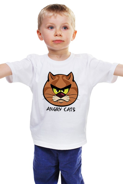 Заказать детскую футболку в Москве. Детская футболка классическая унисекс Angry Cats от Виктор Гришин - готовые дизайны и нанесение принтов.
