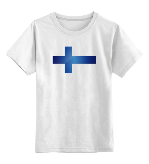 Заказать детскую футболку в Москве. Детская футболка классическая унисекс Флаг Финляндии от Mister Lunatic - готовые дизайны и нанесение принтов.