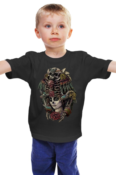 Заказать детскую футболку в Москве. Детская футболка классическая унисекс День Мёртвых от printik - готовые дизайны и нанесение принтов.