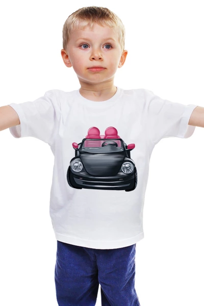 Заказать детскую футболку в Москве. Детская футболка классическая унисекс Черный автомибиль от Марина  - готовые дизайны и нанесение принтов.