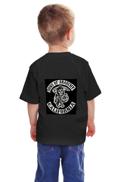 Заказать детскую футболку в Москве. Детская футболка классическая унисекс цвета мото клуба сыны анархии от francuz23rus - готовые дизайны и нанесение принтов.
