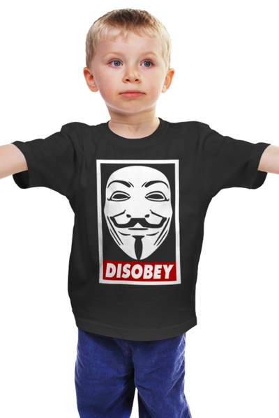 Заказать детскую футболку в Москве. Детская футболка классическая унисекс Disobey от geekbox - готовые дизайны и нанесение принтов.