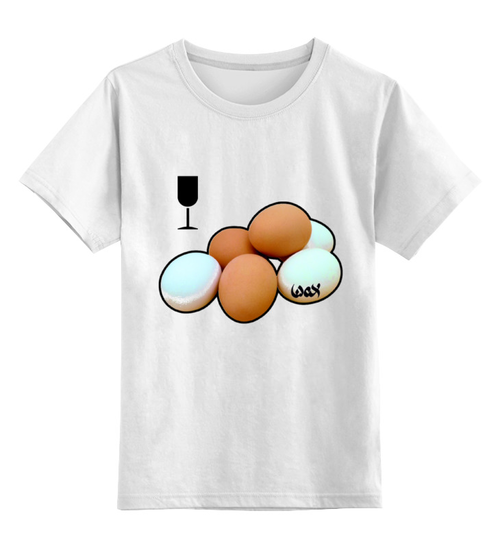 Заказать детскую футболку в Москве. Детская футболка классическая унисекс Яички от Wax  - готовые дизайны и нанесение принтов.