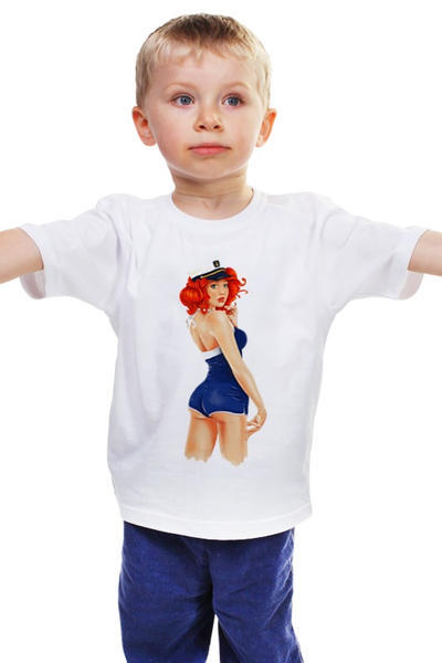 Заказать детскую футболку в Москве. Детская футболка классическая унисекс Пин-ап гёрл от printik - готовые дизайны и нанесение принтов.