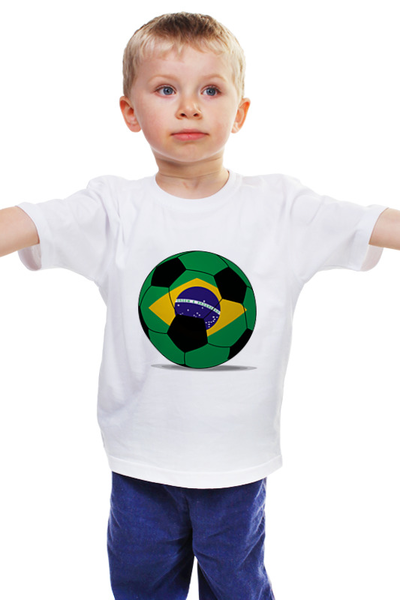 Заказать детскую футболку в Москве. Детская футболка классическая унисекс Футбол Бразилия от posterman - готовые дизайны и нанесение принтов.