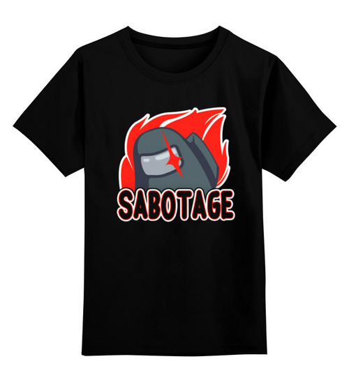 Заказать детскую футболку в Москве. Детская футболка классическая унисекс Among Us Sabotage от El Fox - готовые дизайны и нанесение принтов.