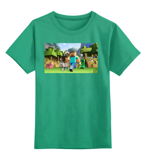 Заказать детскую футболку в Москве. Детская футболка классическая унисекс Майнкрафт от queen  - готовые дизайны и нанесение принтов.