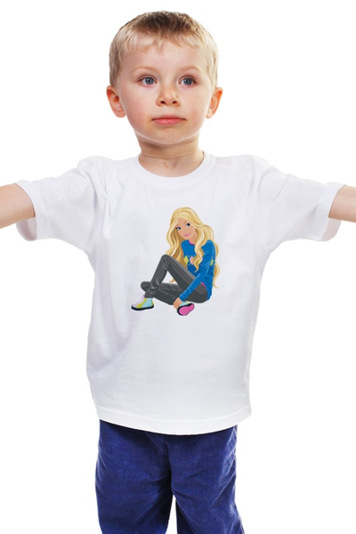 Заказать детскую футболку в Москве. Детская футболка классическая унисекс Городская девушка от ПРИНТЫ ПЕЧАТЬ  - готовые дизайны и нанесение принтов.
