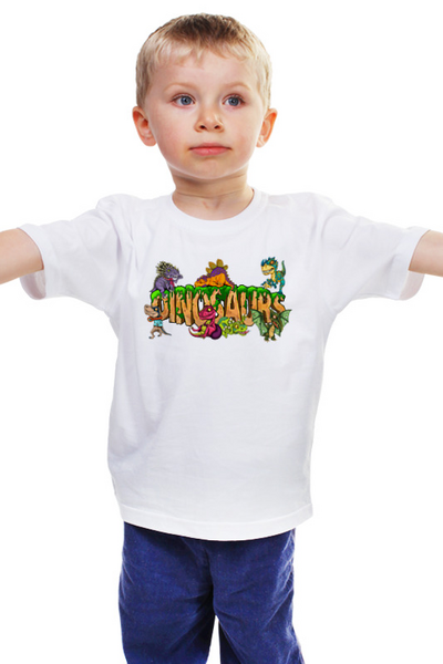 Заказать детскую футболку в Москве. Детская футболка классическая унисекс ☘Dinosaurs☘ от balden - готовые дизайны и нанесение принтов.