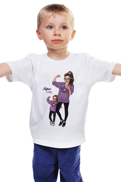 Заказать детскую футболку в Москве. Детская футболка классическая унисекс Super Mama 💕 от @kristy_art_k  - готовые дизайны и нанесение принтов.