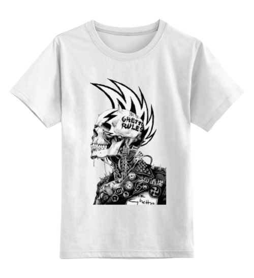 Заказать детскую футболку в Москве. Детская футболка классическая унисекс Punks not Dead от Just kidding - готовые дизайны и нанесение принтов.