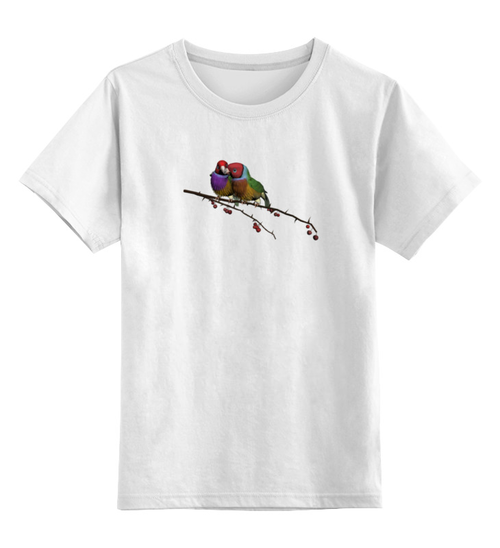 Заказать детскую футболку в Москве. Детская футболка классическая унисекс Попугайчики-неразлучники от ПРИНТЫ ПЕЧАТЬ  - готовые дизайны и нанесение принтов.