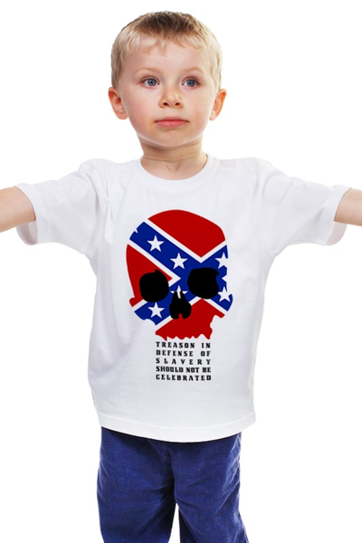 Заказать детскую футболку в Москве. Детская футболка классическая унисекс Флаг Конфедерации США от Leichenwagen - готовые дизайны и нанесение принтов.