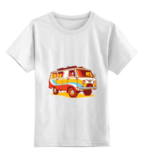 Заказать детскую футболку в Москве. Детская футболка классическая унисекс Хиппи Уазик от Alex Ricochet - готовые дизайны и нанесение принтов.