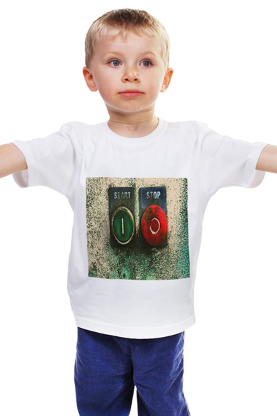Заказать детскую футболку в Москве. Детская футболка классическая унисекс Старт и Стоп от Тима Старк - готовые дизайны и нанесение принтов.