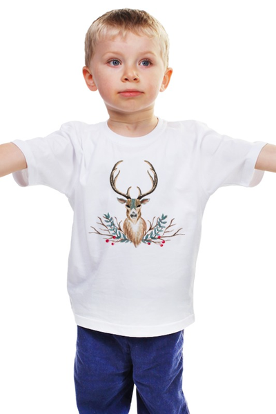 Заказать детскую футболку в Москве. Детская футболка классическая унисекс Deer (олень) от Илья Щеблецов - готовые дизайны и нанесение принтов.