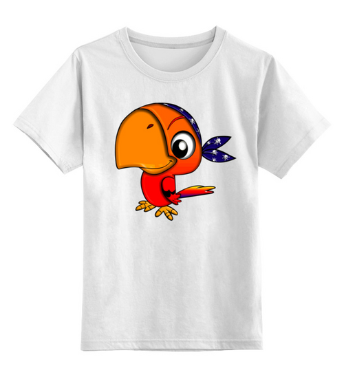 Заказать детскую футболку в Москве. Детская футболка классическая унисекс попугай от queen  - готовые дизайны и нанесение принтов.