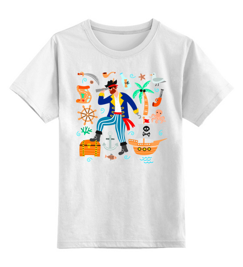 Заказать детскую футболку в Москве. Детская футболка классическая унисекс Пират от balden - готовые дизайны и нанесение принтов.