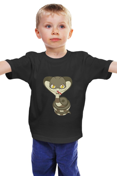 Заказать детскую футболку в Москве. Детская футболка классическая унисекс Кобра от Romanova - готовые дизайны и нанесение принтов.