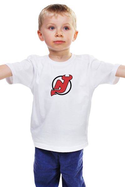 Заказать детскую футболку в Москве. Детская футболка классическая унисекс NJ Devils от BURNSHIRTS - готовые дизайны и нанесение принтов.