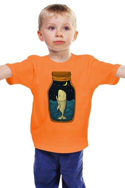 Заказать детскую футболку в Москве. Детская футболка классическая унисекс Кит в банке от printik - готовые дизайны и нанесение принтов.
