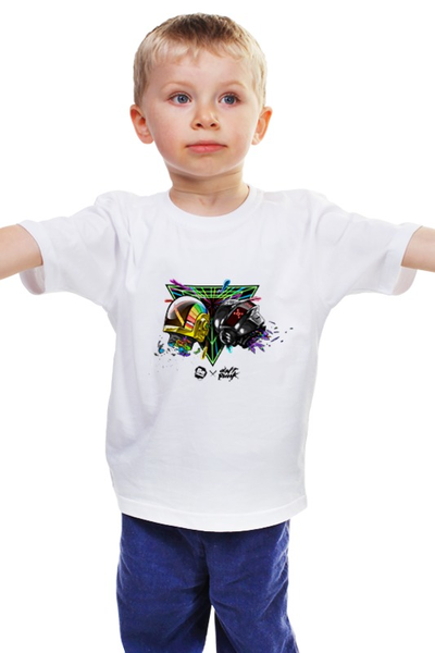 Заказать детскую футболку в Москве. Детская футболка классическая унисекс Daft Punk от Fedor - готовые дизайны и нанесение принтов.
